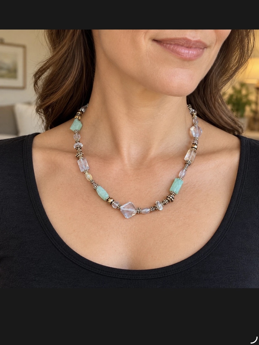 Faceted Glass‎ Beaded Necklace